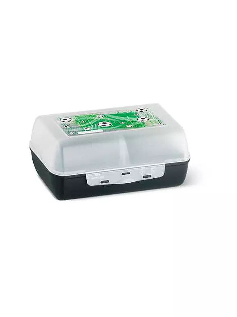 EMSA | Geschenkset 2tlg. Lunchbox und Trinkflasche SOCCER Schwarz | braun