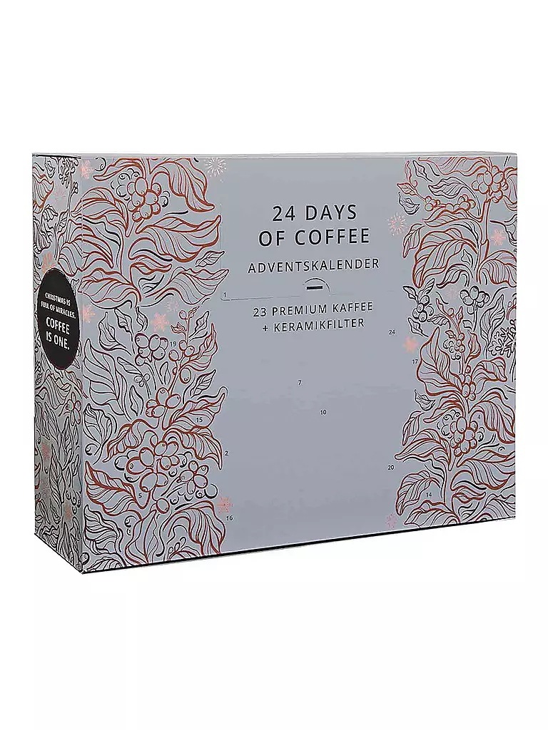 ENGLISH TEA SHOP | Adventkalender Filterkaffee inkl. Filter 23+1 | hellgrau