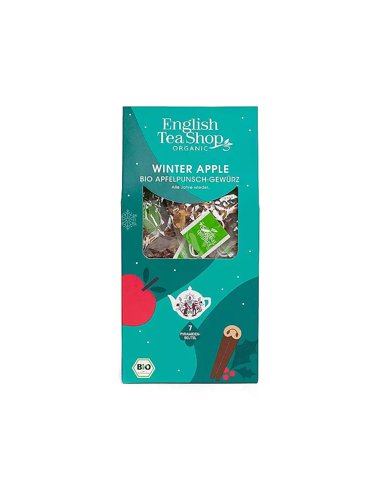 ENGLISH TEA SHOP | Bio Apfel Punsch Gewürz Winter Apple 7 Pyramidenbeutel | petrol