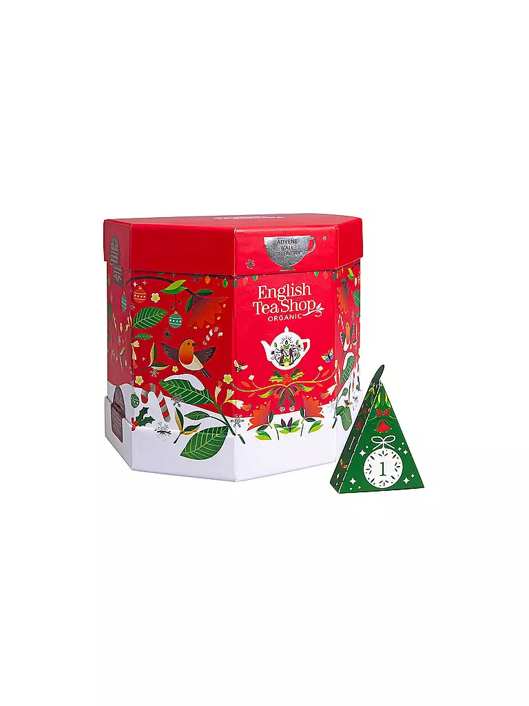 ENGLISH TEA SHOP | Tee Adventskalender "Santa's Secret", BIO, 25 Pyramidenbeutel | rot