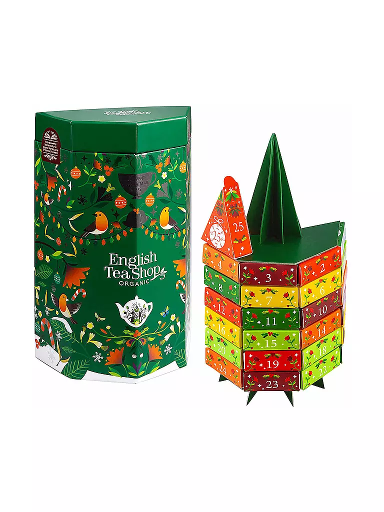 ENGLISH TEA SHOP | Tee Adventskalender "Tannenbaum", BIO, 25 Pyramidenbeutel | dunkelgrün
