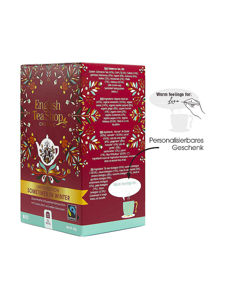 ENGLISH TEA SHOP | Teebuch Adventskalender mit Schleife Wellness | keine Farbe
