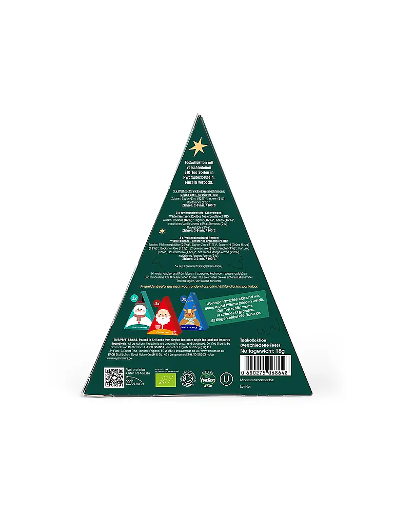 ENGLISH TEA SHOP | Wintertee 9 Beutel Weihnachtswichtel Dunkel Gruen  | dunkelgrün