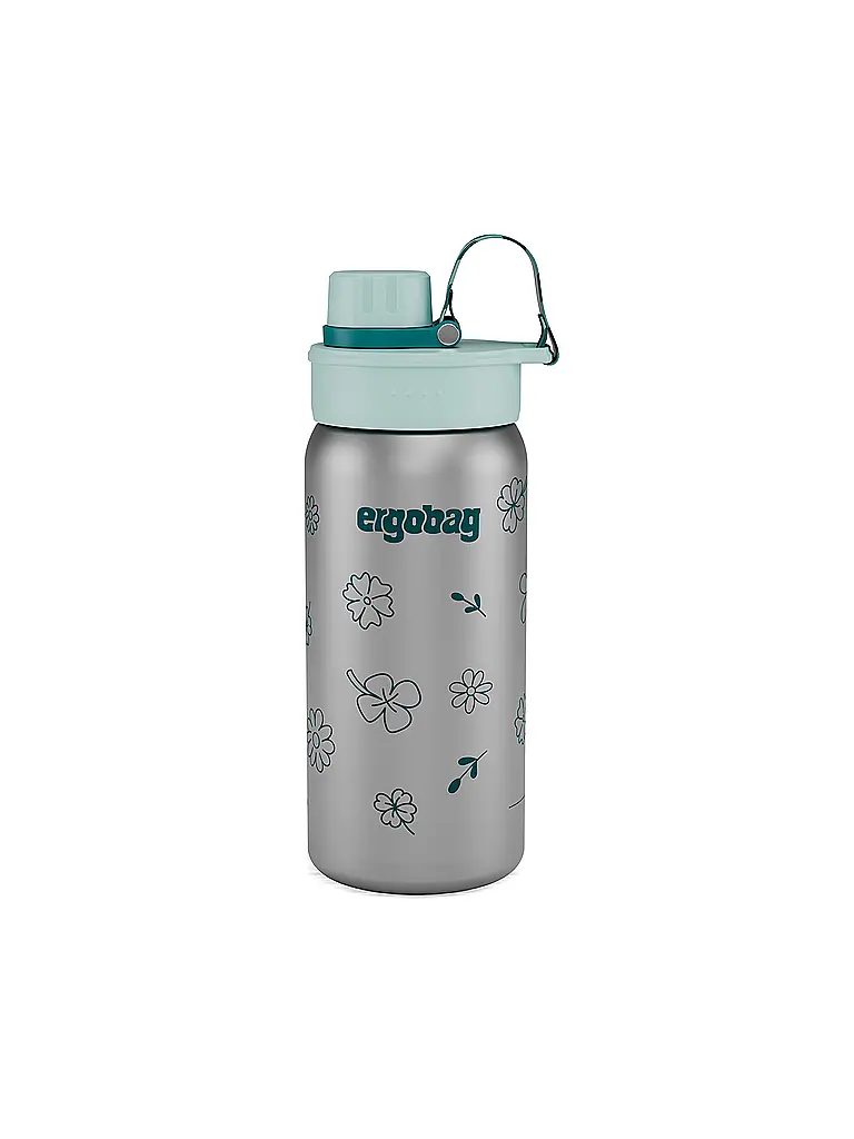 ERGOBAG | Edelstahl Trinkflasche Blumen  | Silber