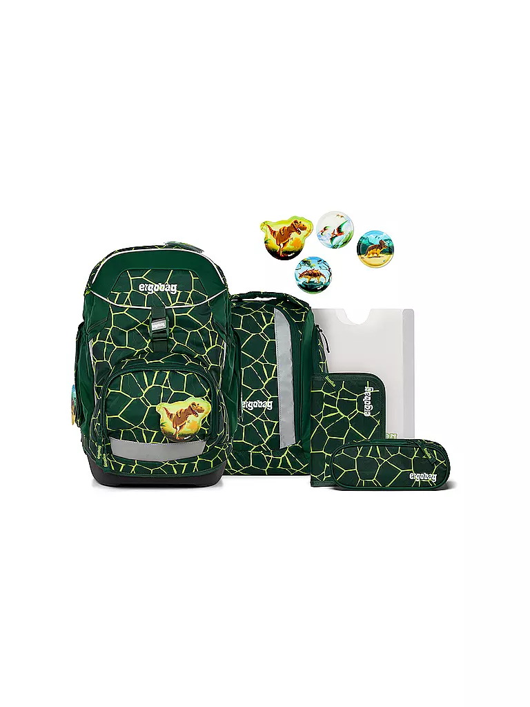 ERGOBAG | Schulrucksack-Set 6tlg.  Pack BärRex | dunkelgrün