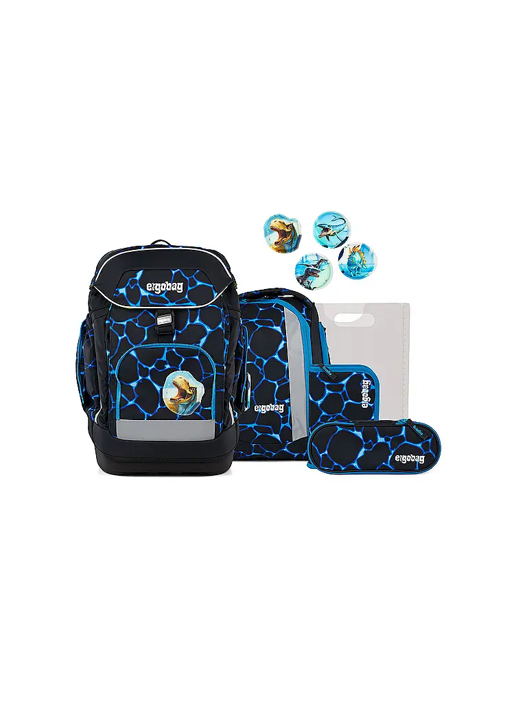 ERGOBAG | Schulrucksack-Set 6tlg. Maxi Bärassic Garden | Schwarz