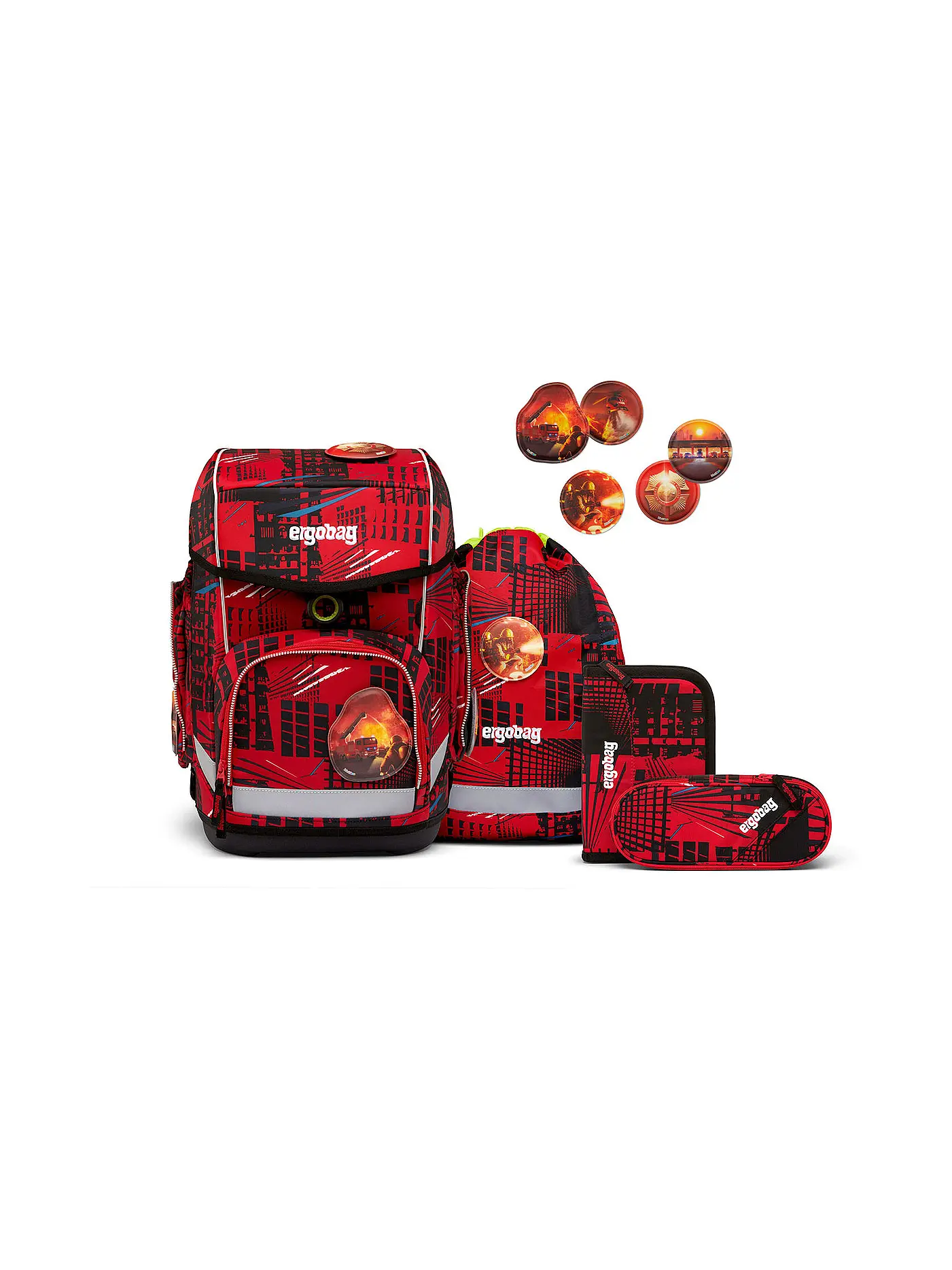 ERGOBAG | Schultaschen Set 5tlg CUBO -  | rot