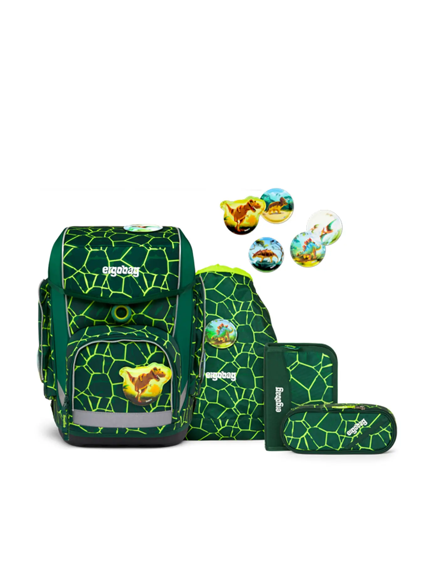 ERGOBAG | Schultaschen Set 5tlg CUBO -  | dunkelgrün