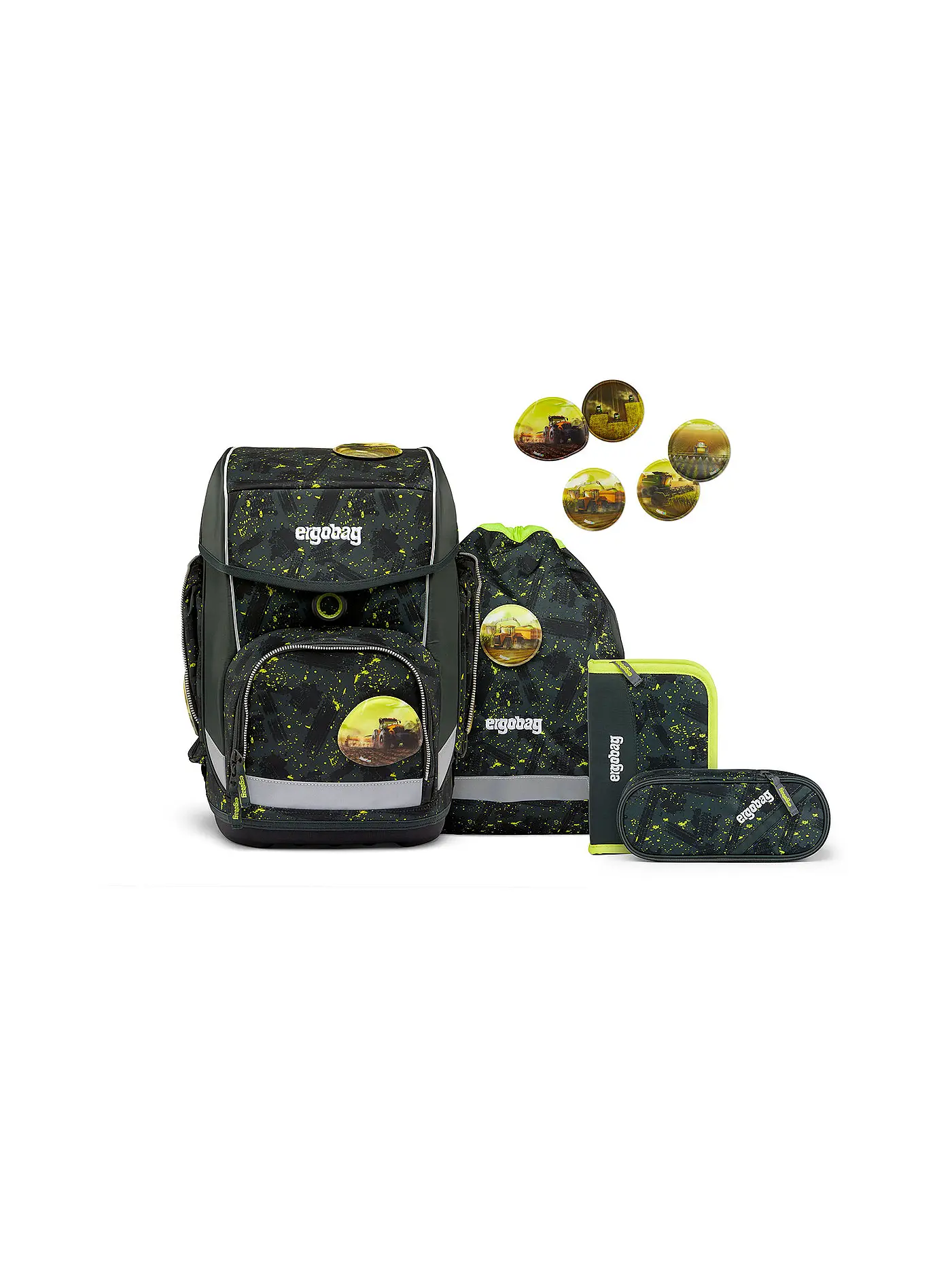 ERGOBAG | Schultaschen Set 5tlg CUBO -  | dunkelgrün