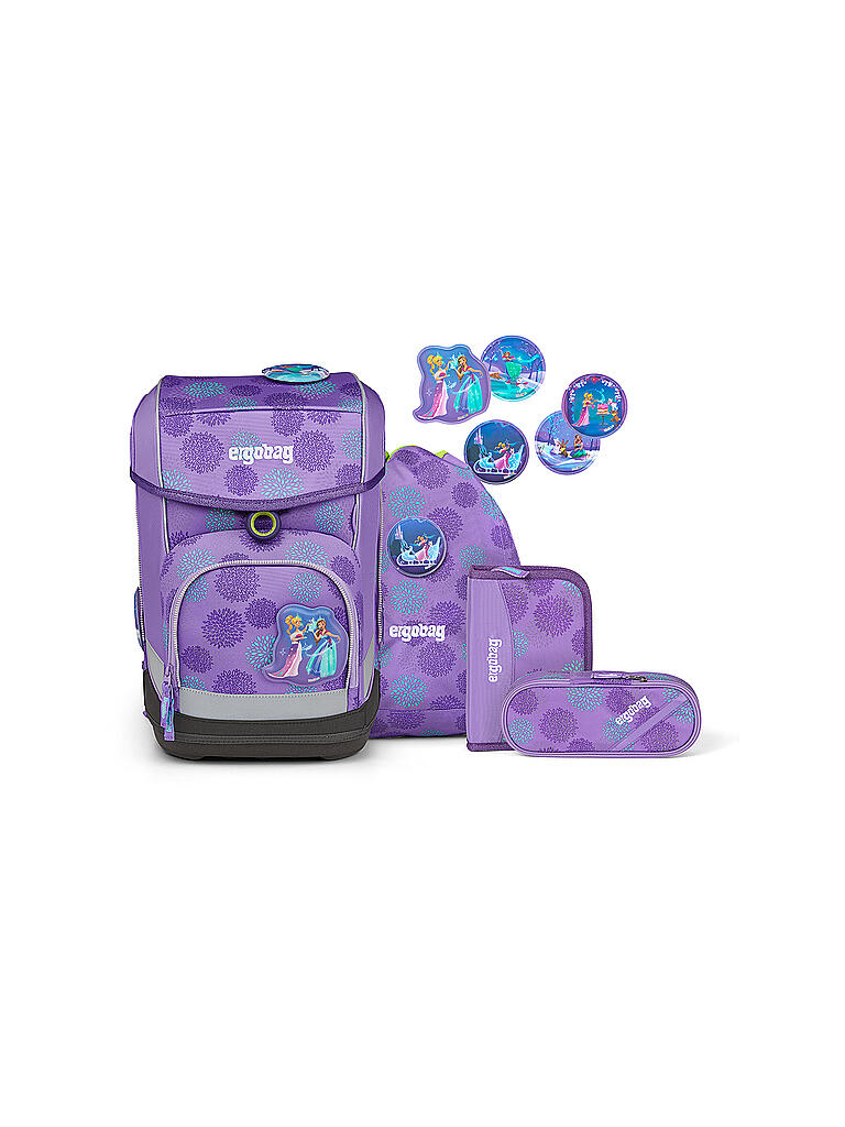 ERGOBAG | Schultaschen Set 5tlg Cubo - SchlittenzauBär Glow | lila