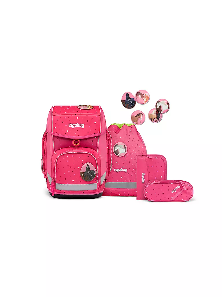 ERGOBAG | Schultaschen Set 5tlg Cubo - Urlaub auf dem ReitBärhof | pink