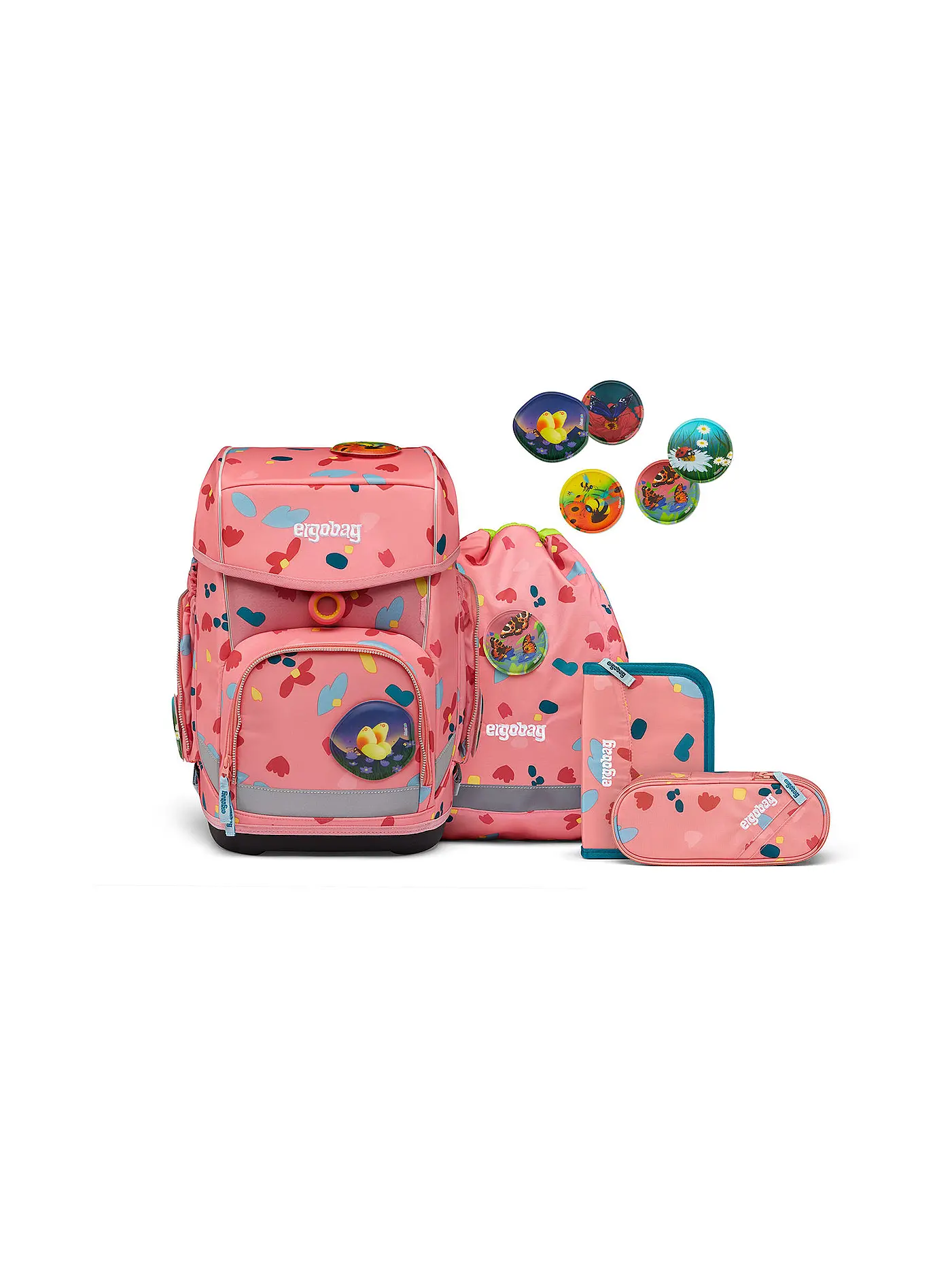 ERGOBAG | Schultaschen Set 5tlg CUBO -  | koralle