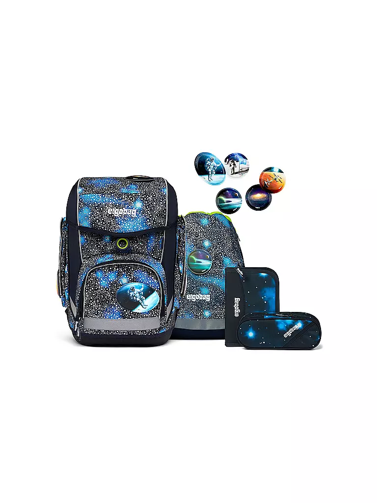 ERGOBAG | Schultaschen Set 5tlg Cubo Bär Anhalter durch die Galaxis | schwarz