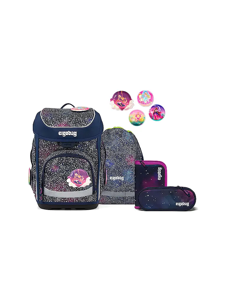 ERGOBAG | Schultaschen Set 5tlg CUBO Bärlaxy | Dunkelblau