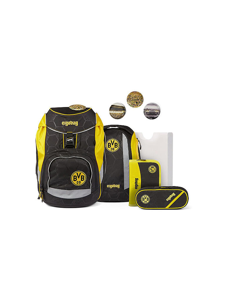 ERGOBAG | Schultaschen Set 5tlg Cubo Borussia Dortmund | schwarz