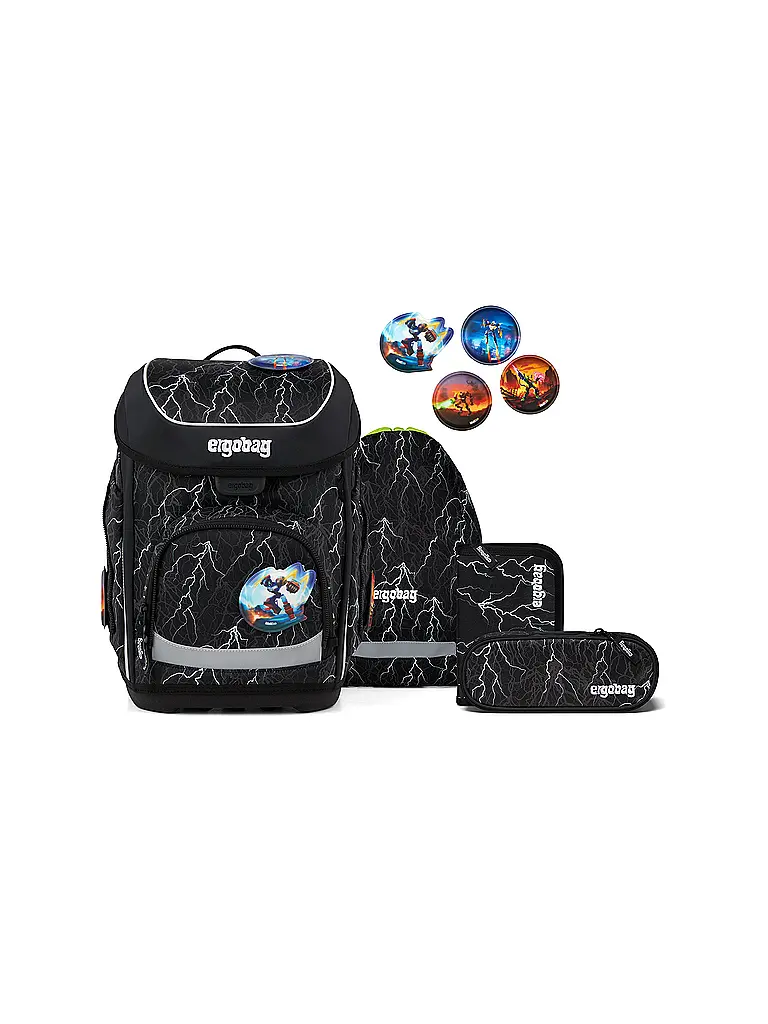 ERGOBAG | Schultaschen Set 5tlg CUBO Super ReflektBär 2026 | Schwarz