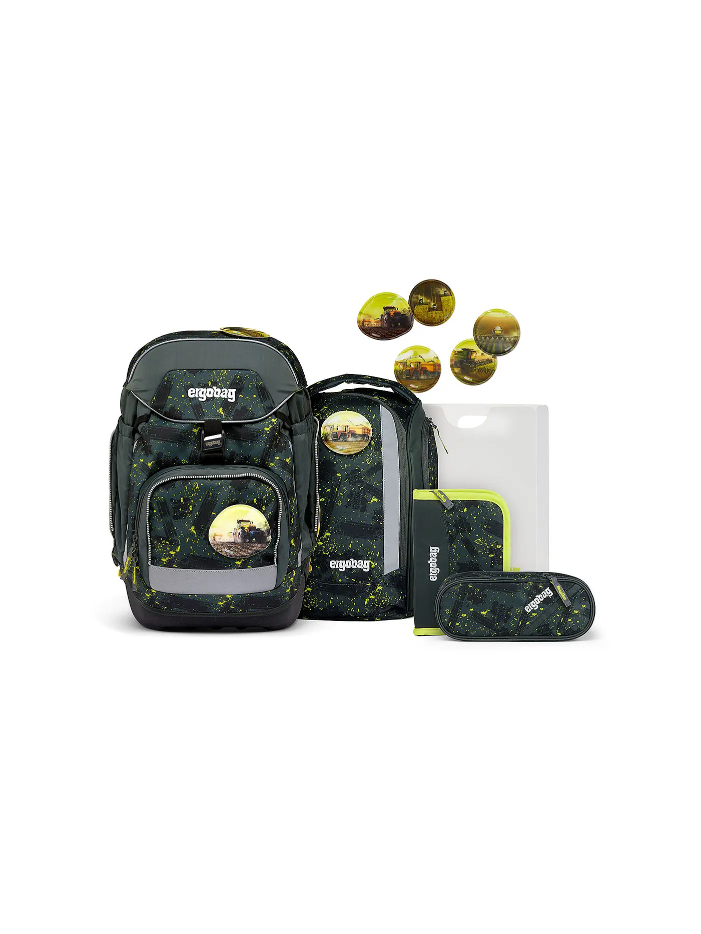 ERGOBAG | Schultaschen Set 6tlg PACK - BärRex | dunkelgrün