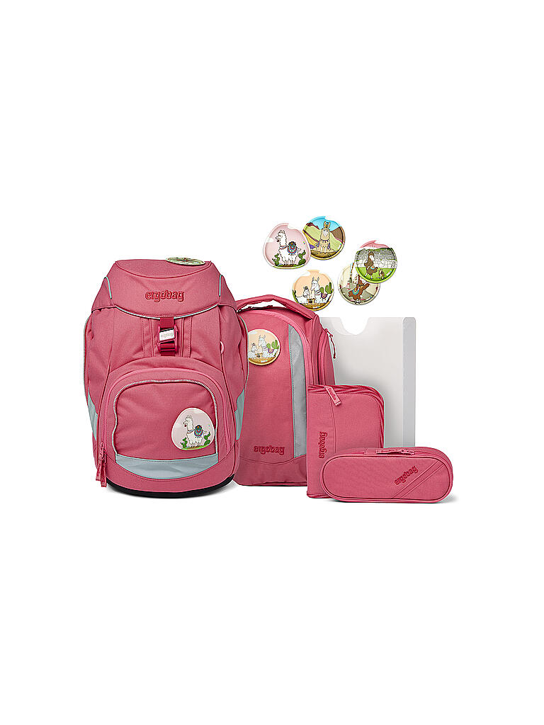 ERGOBAG | Schultaschen Set 6tlg Pack Lamas in Bärjamas | rosa