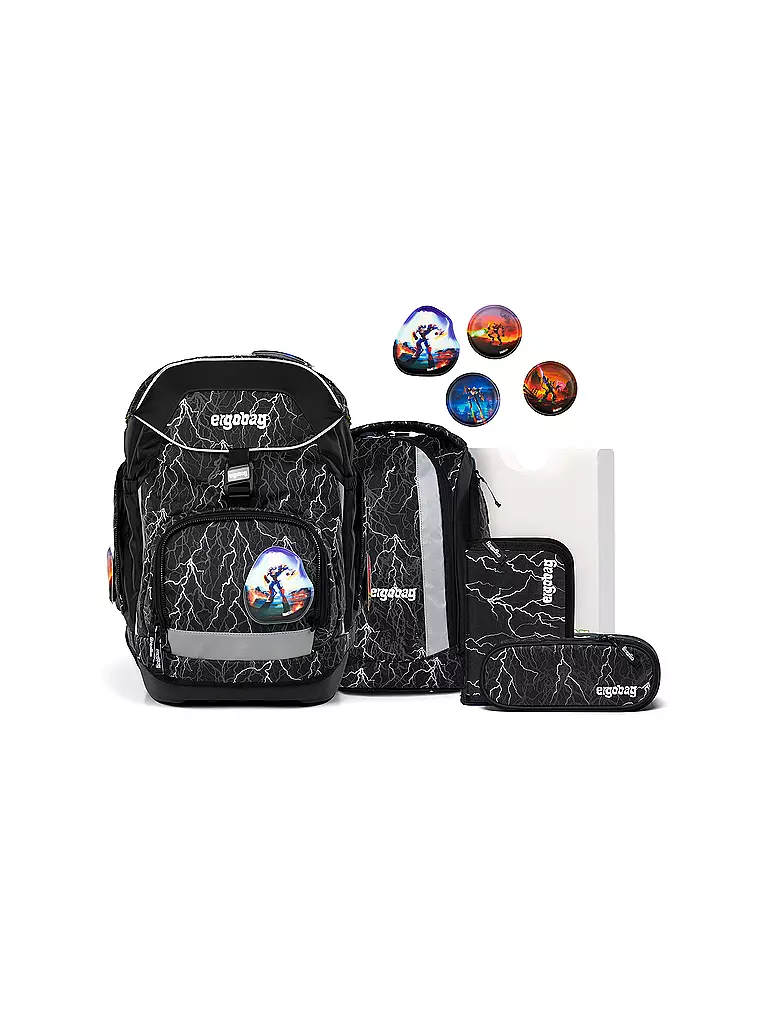 ERGOBAG | Schultaschen Set 6tlg. PACK ReflektBär | schwarz