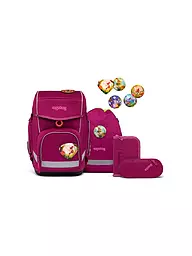 ERGOBAG | Schultaschen Set Cubo 5tlg WaldzauBär | Beere