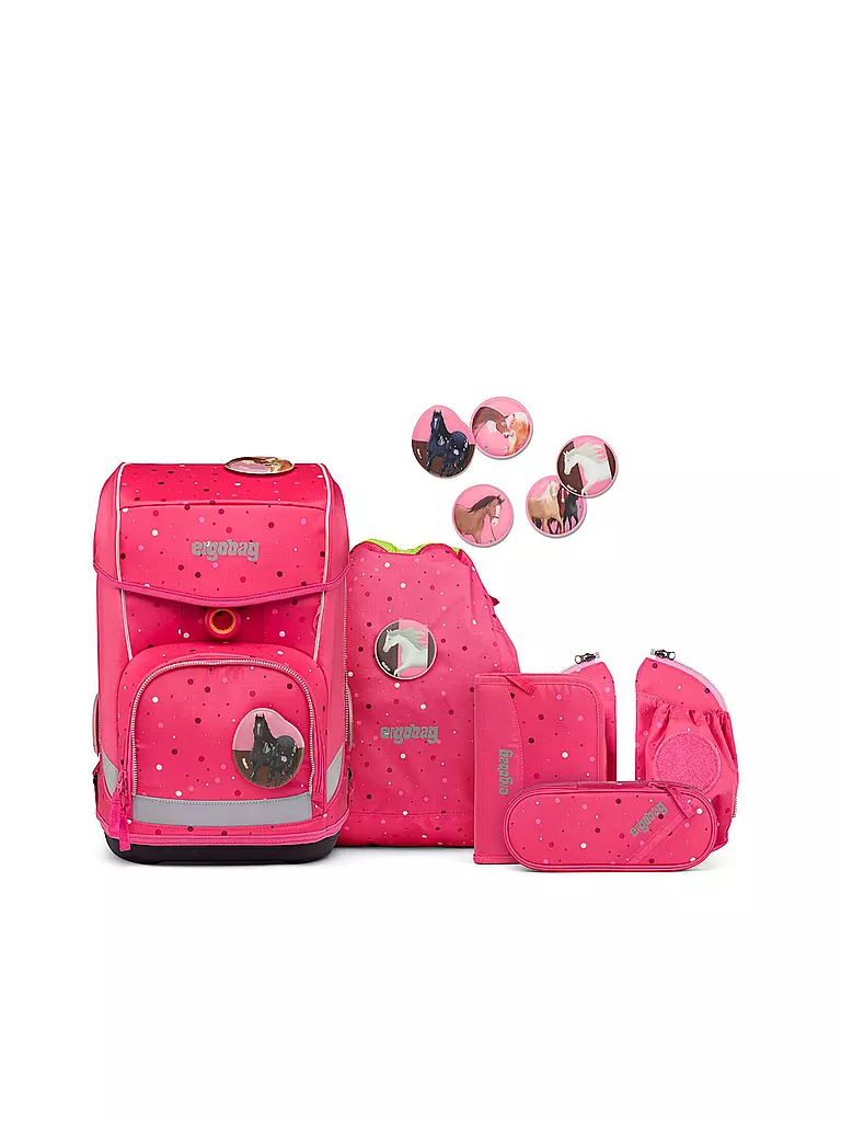 ERGOBAG | Schultaschen Set Cubo Light 6tlg Urlaub auf dem ReitBärhof | pink