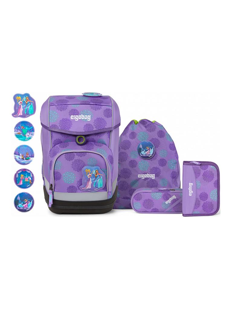 ERGOBAG | Schultaschen-Set 5-tlg. "Cubo Galaxy Glow - SchlittenzauBär" | lila