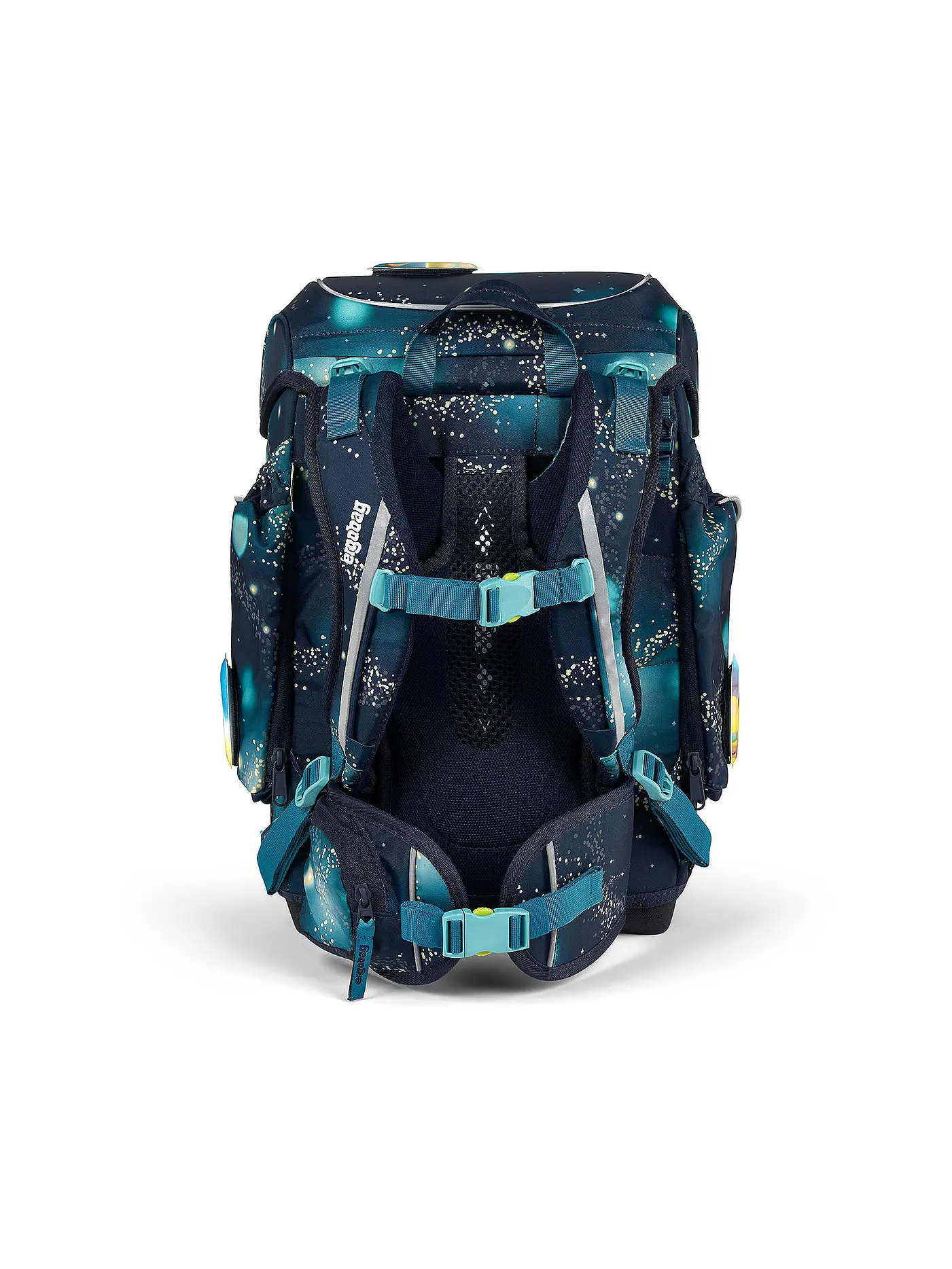 ERGOBAG | Schultaschenset 5tlg CUBO Galaxy Glow - RaumfahBär  | dunkelblau