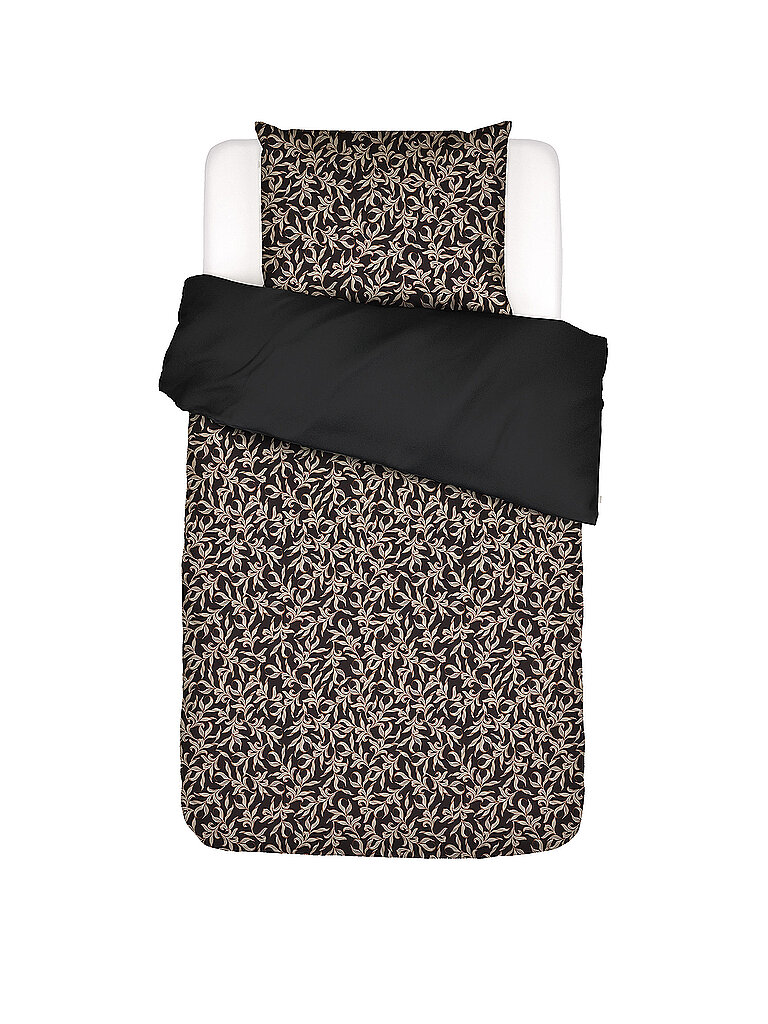 Satin Bettwäsche JULIETTE 70x90cm/140x200cm Almost Black schwarz baby