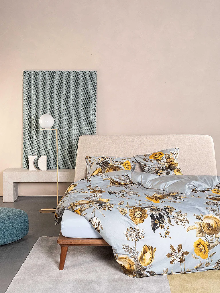 ESSENZA Parure de lit en satin FLOREAN 70x90/140x200cm Gris gris