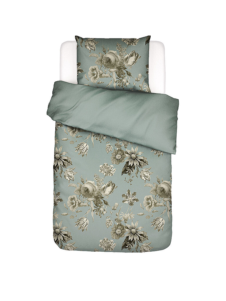 ESSENZA Satin Bettwäsche FLOREAN 70x90cm/140x200cm Dusty Deal mint