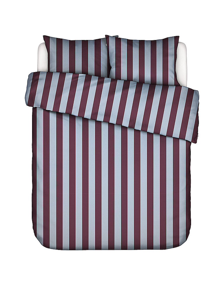 ESSENZA Satin Bettwäsche MINTE STRIPE 70x90/140x200cm Mauve Wine/Ice Blue beere