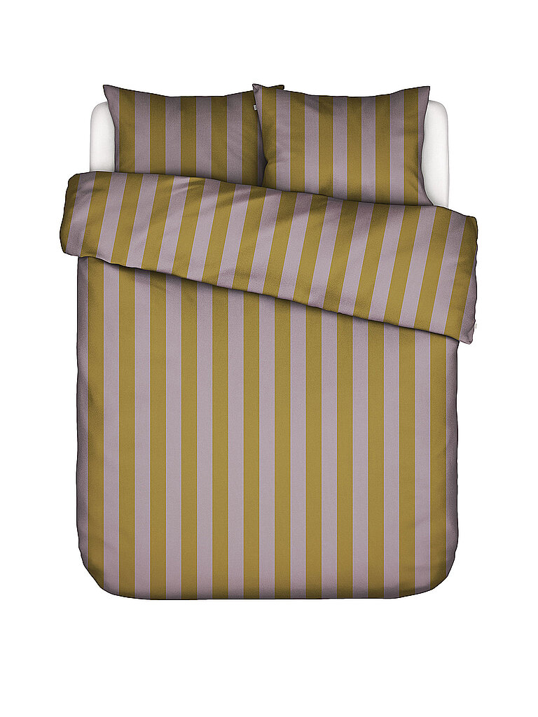 ESSENZA Satin Bettwäsche MINTE STRIPE 70x90/140x200cm Pale Purple/Olive olive