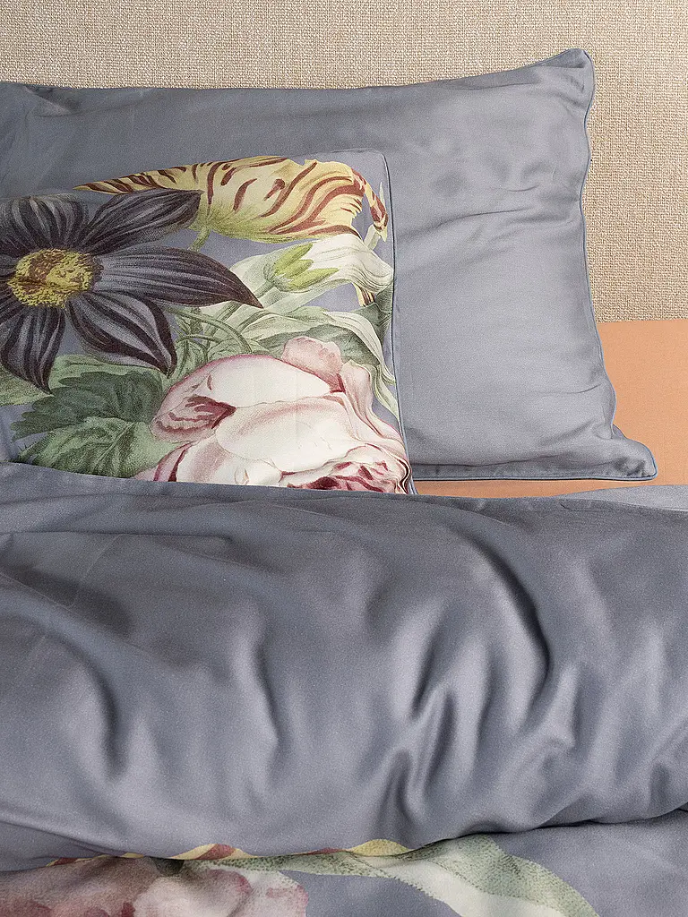 ESSENZA | Satin Bettwäsche 2x  70x90cm / 140x200cm MADIA Global Grey | hellgrau