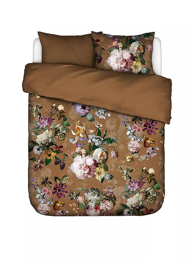 ESSENZA | Satin Bettwäsche 70x90cm / 140x200cm FLEUR Cinnamon | senf