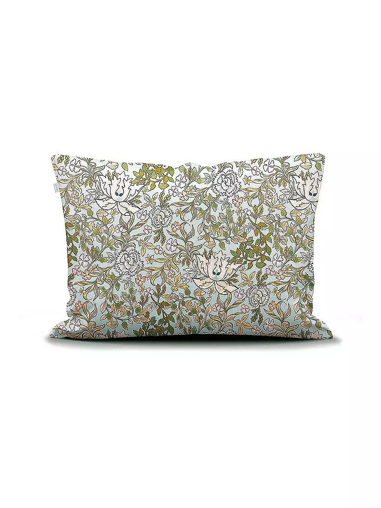 ESSENZA | Satin Bettwäsche 70x90cm / 140x200cm Ophelia Hazy Blue | camel