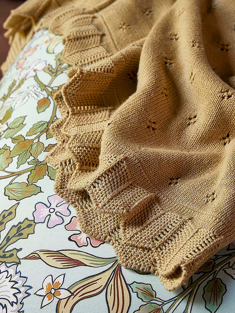 ESSENZA | Satin Bettwäsche 70x90cm / 140x200cm Ophelia Hazy Blue | camel