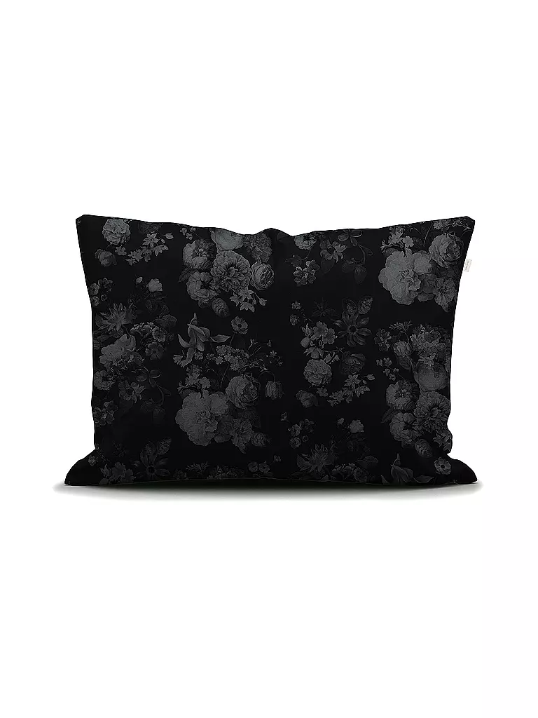 ESSENZA | Satin Bettwäsche FLEUR 70x90cm/140x200cm Blooming Black | schwarz
