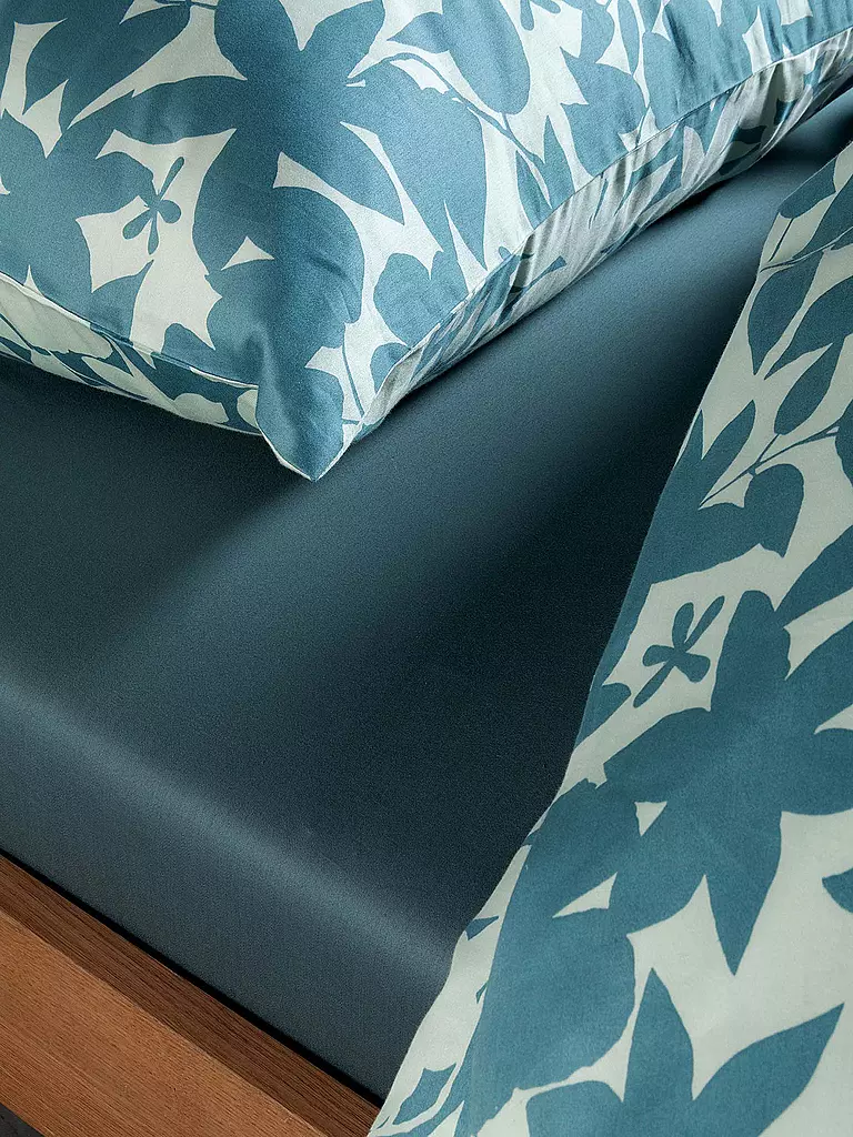 ESSENZA | Satin Bettwäsche SORA 70x90cm/140x200cm Smoke Blue | hellblau