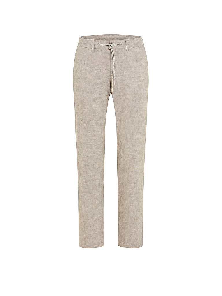 Chinohose EUREX BY BRAX "Style Flatfronthose", Herren, Gr. 28U, Unterbauchgrößen, natur, Web, 50% Leinen, 32% Polyester, 16% Viskose, 2% Elasthan, Hosen Chinohose