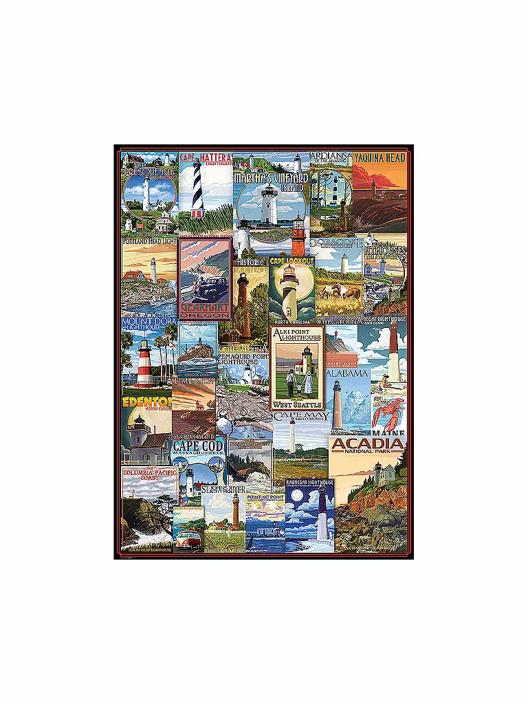 EUROGRAPHICS | Puzzle - Lighthouses Vintage Posters 1000 Teile | keine Farbe