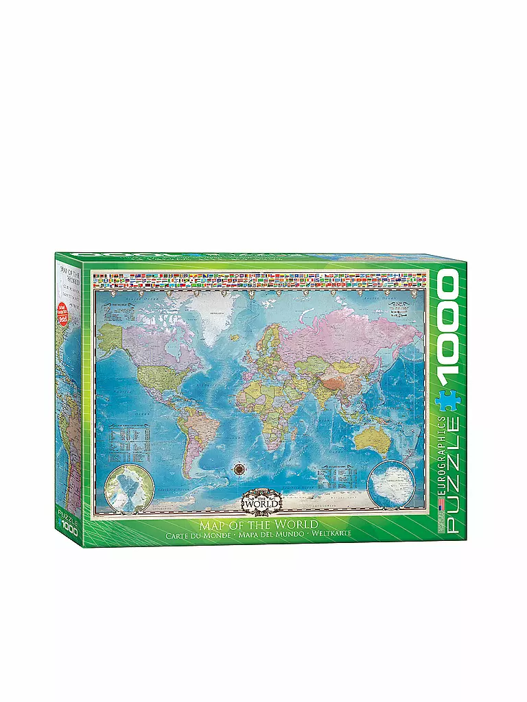 EUROGRAPHICS | Puzzle - Map of the World (1000 Teile) | bunt