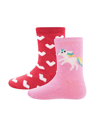 EWERS | Kinder Socken 2er Pkg. Rosa/Rot