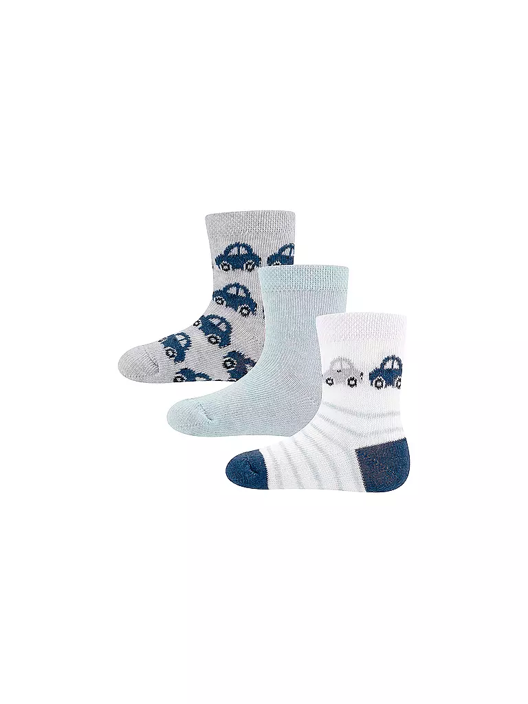 EWERS | Jungen Socken 3er Pkg Auto hellblau | blau