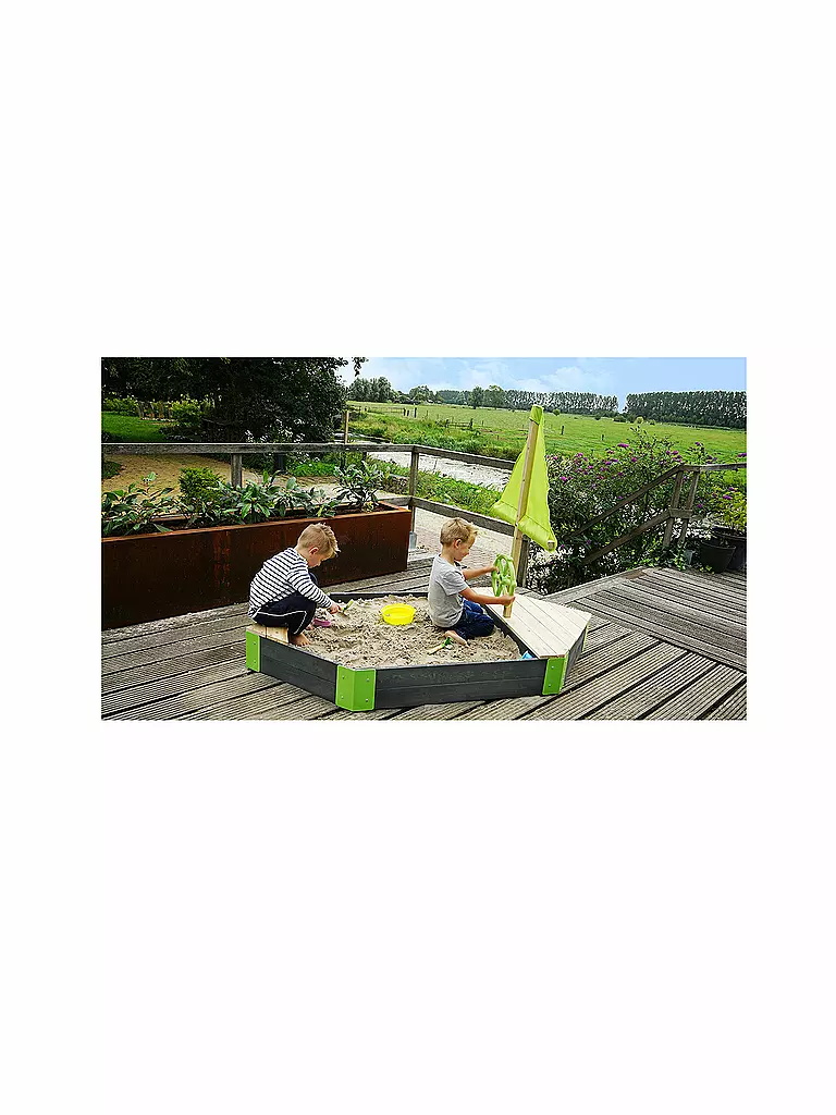 EXIT TOYS | Aksent Holzsandkasten Boot 190x90cm | keine Farbe