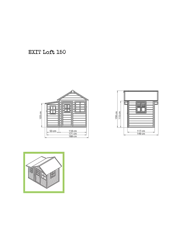 EXIT TOYS | Loft 150 Holzspielhaus - rot | keine Farbe