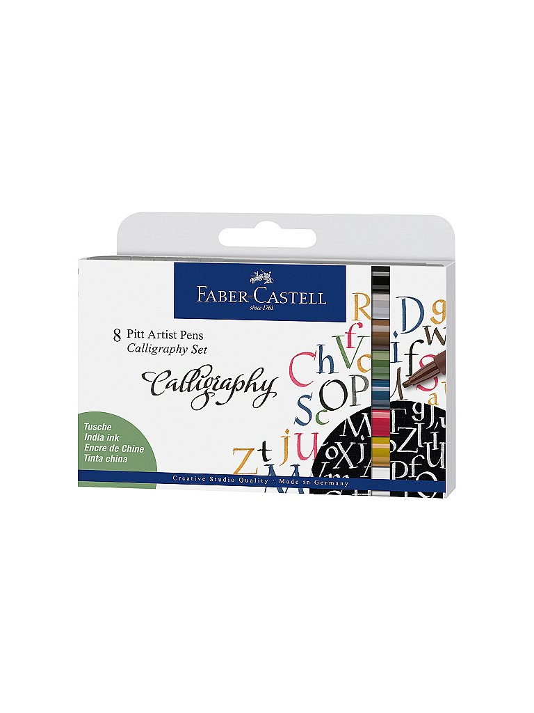 Pitt Artist Pen Calligraphy Tuschestift, 8er Etui keine Farbe baby