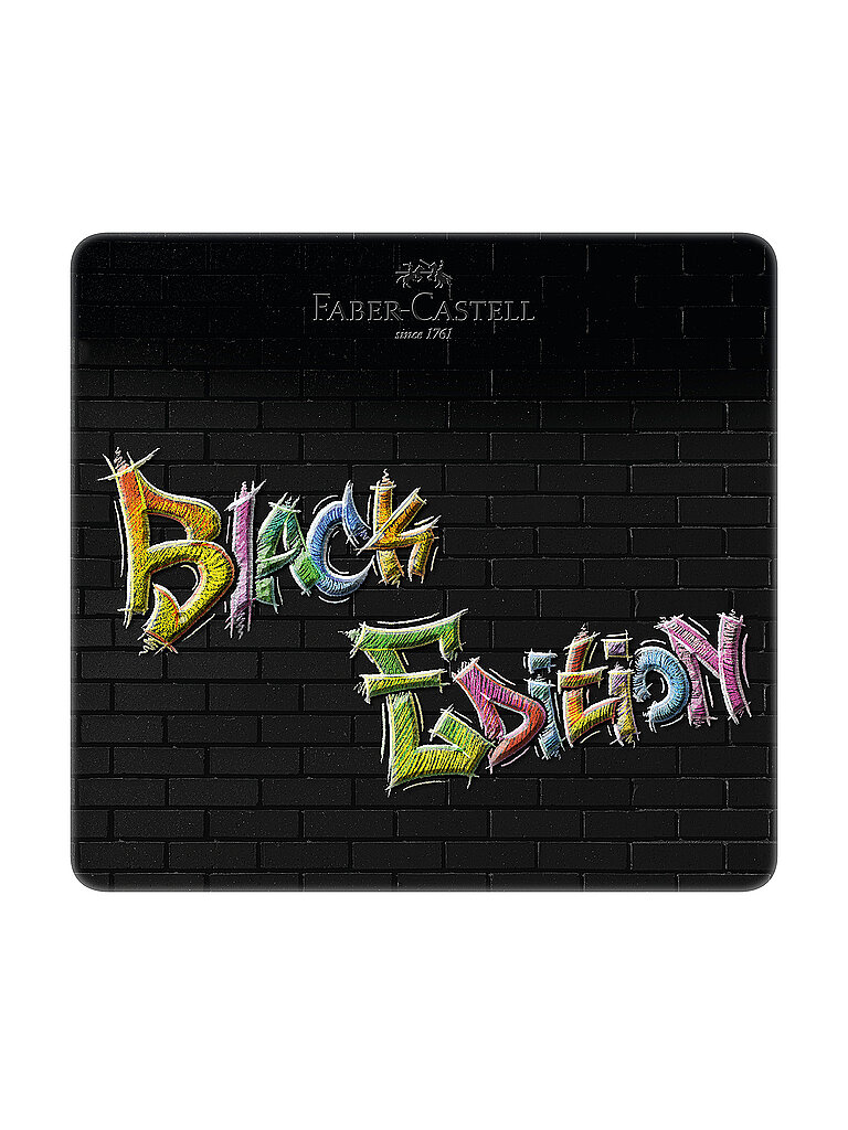 Faber-Castell Boîte en métal de 24 crayons de couleur Black Edition 2