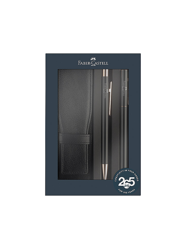 FABER-CASTELL Geschenkeset Füllhalter Medium und Kugelschreiber Neo Slim Schwarz /Rose rosa