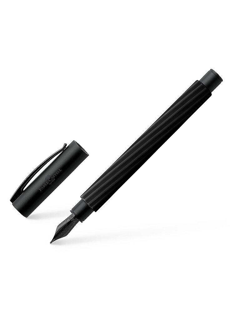 FABER-CASTELL Füllhalter Ambition Italic Breit Obsidian Black schwarz