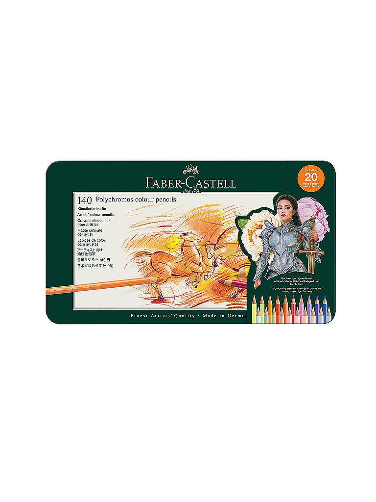 FABER-CASTELL Polychromos Farbstift 140er Metalletui dunkelgrün